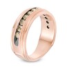 Thumbnail Image 2 of Previously Owned - Men's 1 CT. T.W. Champagne Diamond Milgrain-Edge Wedding Band in 10K Rose Gold