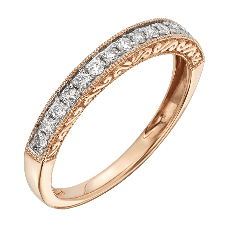 Main Image 2 of Previously Owned - 1/4 CT. T.W. Diamond Anniversary Band in 14K Rose Gold (I/I2)