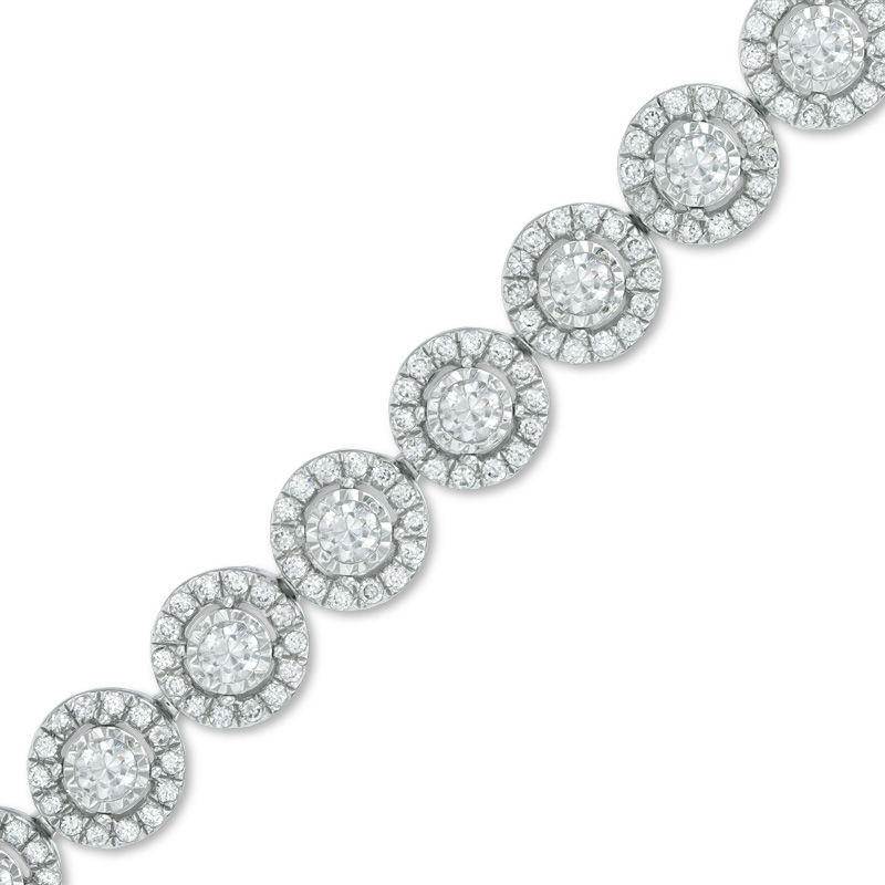 Main Image 1 of Previously Owned - 2-7/8 CT. T.W. Diamond Frame Line Bracelet in 10K White Gold