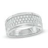 Thumbnail Image 1 of Previously Owned - 1 CT. T.W. Diamond Three Row Wedding Band in 10K White Gold
