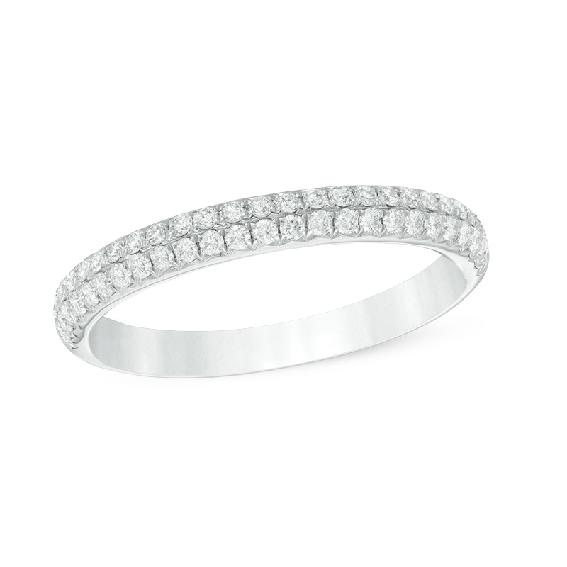 Main Image 1 of Previously Owned - 1/3 CT. T.W. Diamond Double Row Anniversary Band in 14K White Gold
