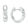 Thumbnail Image 1 of Previously Owned - 1/10 CT. T.W. Diamond Solitaire Huggie Hoop Earrings in Sterling Silver