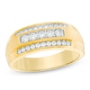 Thumbnail Image 1 of Previously Owned - 1/2 CT. T.W. Diamond Three Row Satin Band in 10K Gold