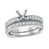 Thumbnail Image 1 of Previously Owned - 3/8 CT. T.W. Diamond Semi-Mount Bridal Set in 14K White Gold