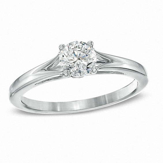 Previously Owned - 5/8 CT. T.w. Diamond Engagement Ring in 14K White Gold (J/I2)