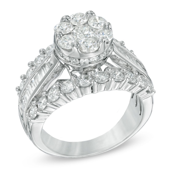 Previously Owned - 3 CT. T.w. Composite Diamond Engagement Ring in 14K White Gold