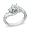 Thumbnail Image 1 of Previously Owned - 1 CT. T.W. Diamond Three Stone Swirl Engagement Ring in 14K White Gold