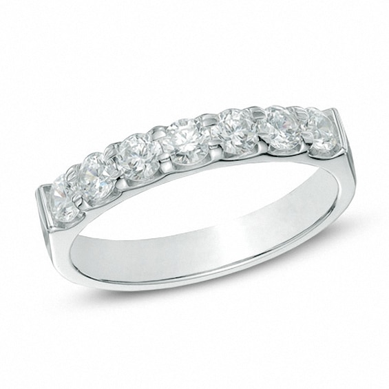 Previously Owned - 3/4 CT. T.w. Diamond Seven Stone Anniversary Band in 14K White Gold (I/Si2)