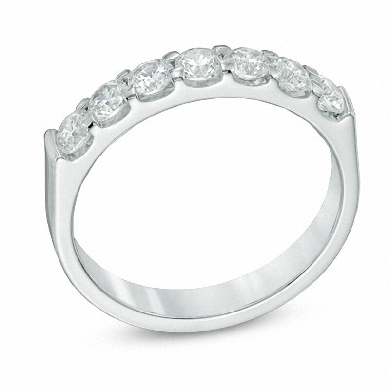 Main Image 2 of Previously Owned - 3/4 CT. T.W. Diamond Seven Stone Anniversary Band in 14K White Gold (I/SI2)