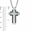 Thumbnail Image 2 of Previously Owned - Men's Diamond Accent Cross Pendant in Two-Tone Stainless Steel - 24"