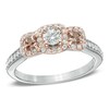 Thumbnail Image 1 of Previously Owned - 3/4 CT. T.W. Champagne and White Diamond Three Stone Ring in 14K Two-Tone Gold