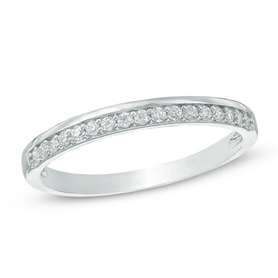 Previously Owned - 1/8 CT. T.w. Diamond Wedding Band in 10K White Gold