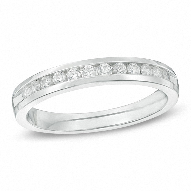 Main Image 1 of Previously Owned - 1/4 CT. T.W.  Diamond Anniversary Band in 14K White Gold (I/SI2)