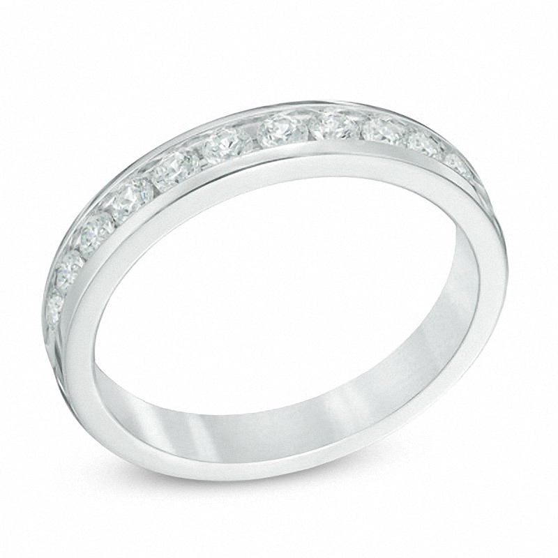 Main Image 2 of Previously Owned - 1/2 CT. T.W. Diamond Anniversary Band in 14K White Gold (I/SI2)