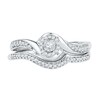 Thumbnail Image 2 of Previously Owned - 1/4 CT. T.W. Diamond Swirl Frame Bridal Set in Sterling Silver