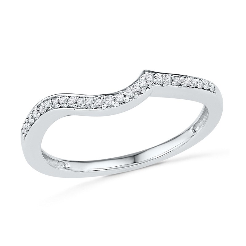 Main Image 4 of Previously Owned - 1/4 CT. T.W. Diamond Swirl Frame Bridal Set in Sterling Silver