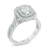 Thumbnail Image 2 of Previously Owned - 1-1/2 CT. T.W. Emerald-Cut Diamond Frame Engagement Ring in 14K White Gold (I/I1)