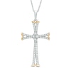 Thumbnail Image 0 of Previously Owned - 1/5 CT. T.W. Diamond Flared Cross Pendant in 10K White Gold