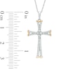 Thumbnail Image 1 of Previously Owned - 1/5 CT. T.W. Diamond Flared Cross Pendant in 10K White Gold