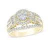 Previously Owned - 1 CT. T.W. Composite Diamond Flower Collar Engagement Ring in 10K Gold