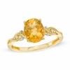 Thumbnail Image 1 of Previously Owned - Oval Citrine and Diamond Accent Braid Ring in 10K Gold