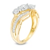 Thumbnail Image 1 of Previously Owned - 1/2 CT. T.W. Diamond Past Present Future® Bypass Engagement Ring in 10K Gold