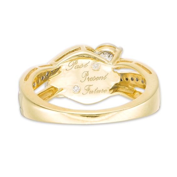 Previously Owned - 1/2 CT. T.w. Diamond Past Present FutureÂ® Bypass Engagement Ring in 10K Gold