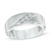 Thumbnail Image 1 of Previously Owned - 1/3 CT. T.W. Diamond Three Stone Slant Wedding Band in 10K White Gold
