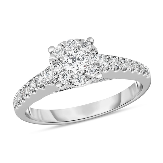 Previously Owned - 5/8 CT. T.w. Diamond Frame Engagement Ring in 10K White Gold