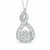 Thumbnail Image 0 of Previously Owned - 1 CT. T.W. Diamond Wrapped Flower Pendant in 10K White Gold