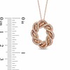 Thumbnail Image 2 of Previously Owned - 1/2 CT. T.W. Champagne and White Diamond Circle Twist Pendant in 10K Rose Gold