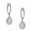 Thumbnail Image 1 of Previously Owned - 1/2 CT. T.W. Diamond Teardrop-Shaped Cluster Earrings in 10K White Gold