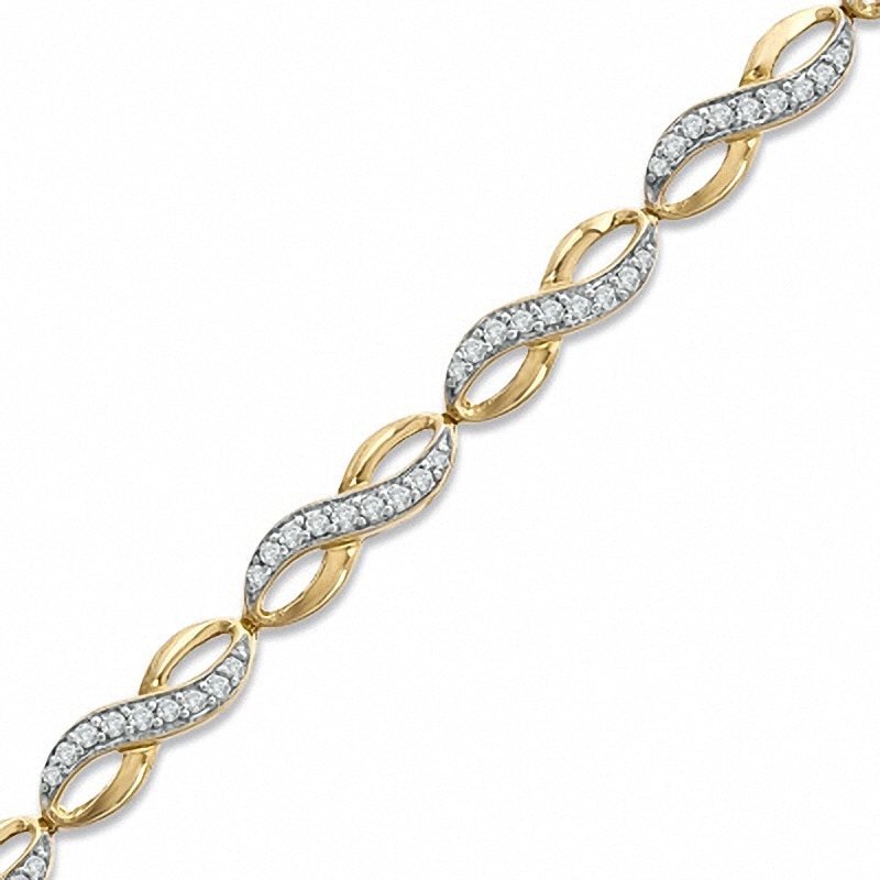 Main Image 1 of Previously Owned - 1 CT. T.W. Diamond Infinity Link Bracelet in 10K Gold