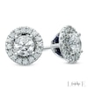 Thumbnail Image 1 of Previously Owned - Vera Wang Love Collection 3/4 CT. T.W. Diamond Frame Stud Earrings in 14K White Gold