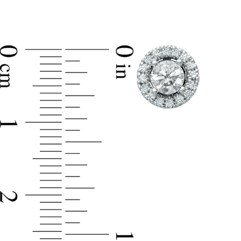 Main Image 2 of Previously Owned - Vera Wang Love Collection 3/4 CT. T.W. Diamond Frame Stud Earrings in 14K White Gold