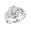 Thumbnail Image 1 of Previously Owned - 1 CT. T.W. Diamond Cluster Bridal Set in 10K White Gold