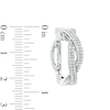 Thumbnail Image 2 of Previously Owned - 3/4 CT. T.W. Diamond Double Row Twisted Hoop Earrings in 10K White Gold