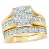 Thumbnail Image 1 of Previously Owned - 2-1/2 CT. T.W. Diamond Flower Cluster Bridal Set in 14K Gold