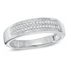 Thumbnail Image 1 of Previously Owned - Men's 1/6 CT. T.W. Diamond Double Row Wedding Band in 10K White Gold