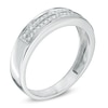 Thumbnail Image 2 of Previously Owned - Men's 1/6 CT. T.W. Diamond Double Row Wedding Band in 10K White Gold