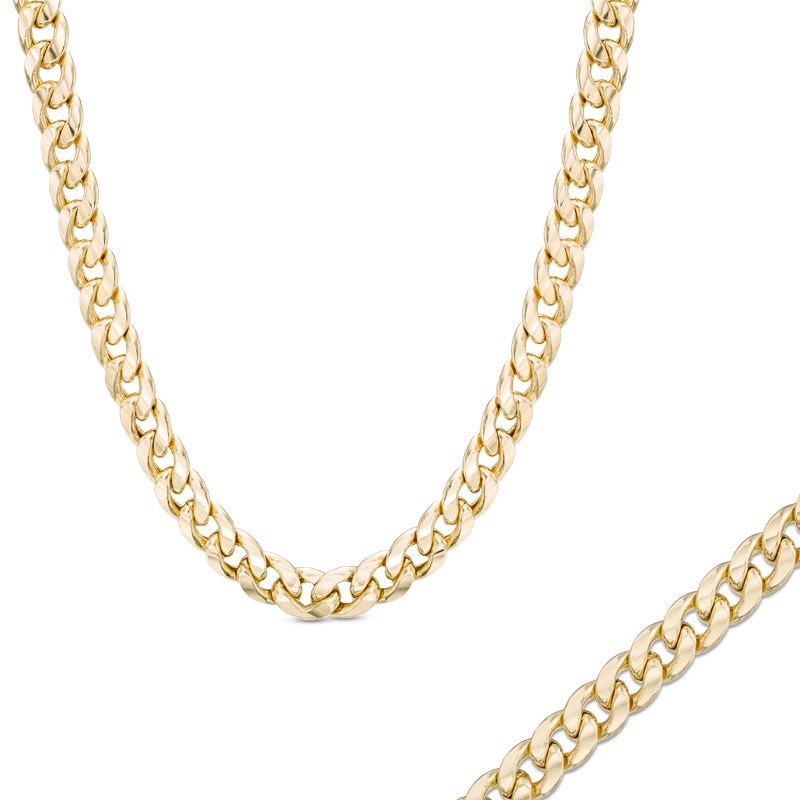Main Image 1 of Previously Owned - 10K Gold 6.7mm Light Curb Chain Bracelet and Necklace Set