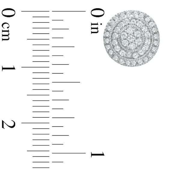 Previously Owned - 1/2 CT. T.w. Diamond Layered Circle Stud Earrings in 10K White Gold