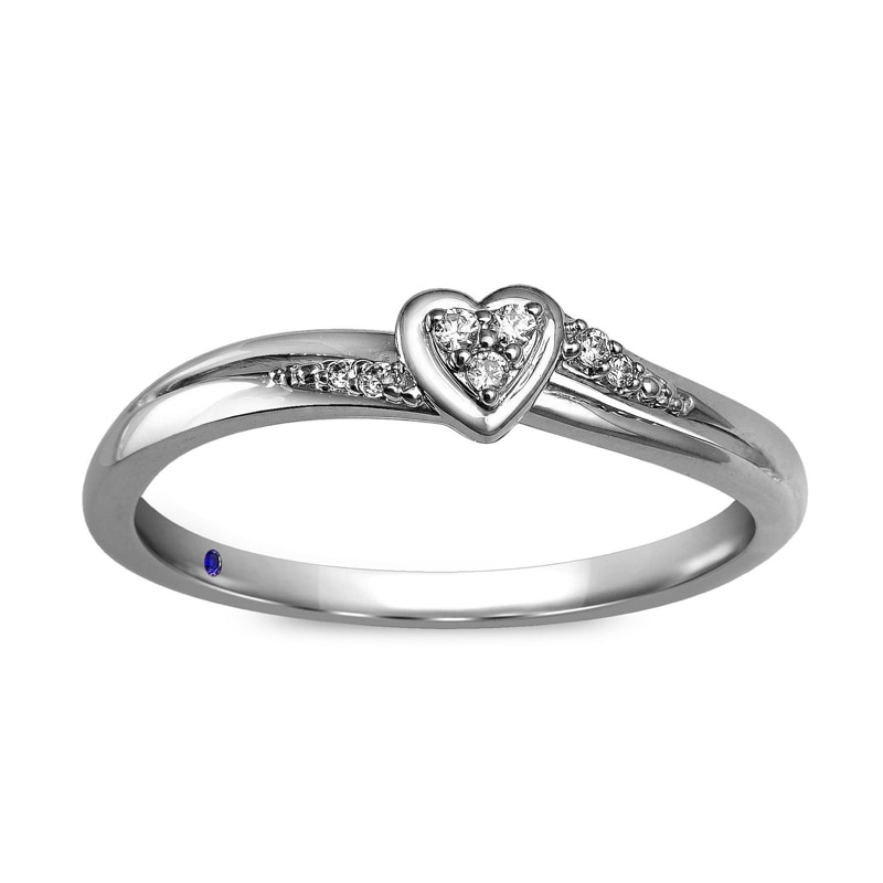 Main Image 1 of Previously Owned - Cherished Promise Collection™ Diamond Accent Heart Cluster Promise Ring in 10K White Gold