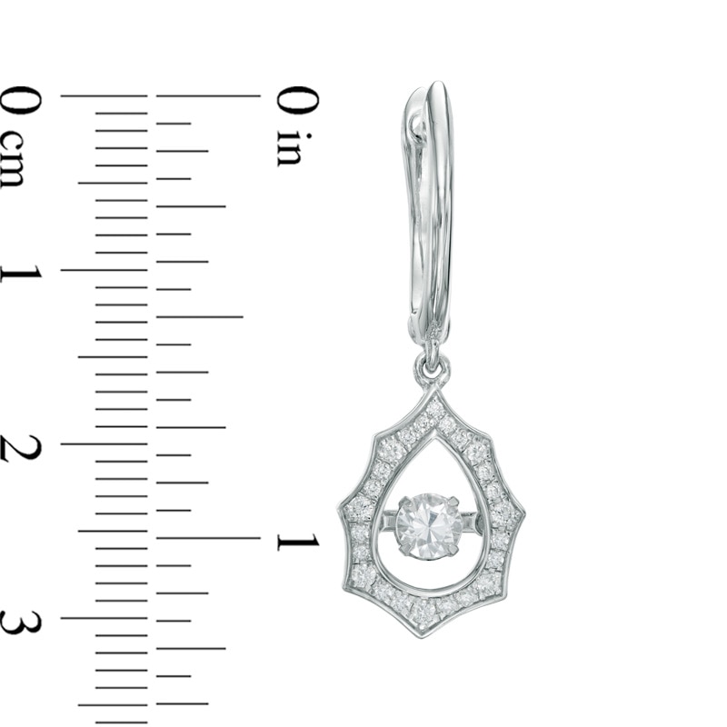 Main Image 2 of Previously Owned - 1/2 CT. T.W. Diamond Starburst Drop Earrings in 10K White Gold