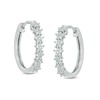 Thumbnail Image 1 of Previously Owned - 1/4 CT. T.W. Diamond Star Hoop Earrings in 10K White Gold