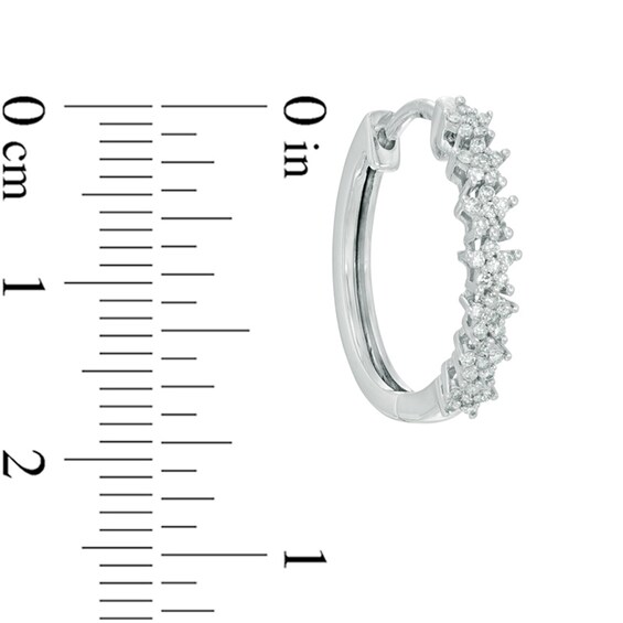 Previously Owned - 1/4 CT. T.w. Diamond Star Hoop Earrings in 10K White Gold