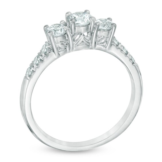 Previously Owned - 1 CT. T.w. Diamond Past Present FutureÂ® Ring in 14K White Gold