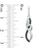 Thumbnail Image 2 of Previously Owned - 1/4 CT. T.W. Enhanced Black and White Diamond Twist Drop Earrings in 10K White Gold