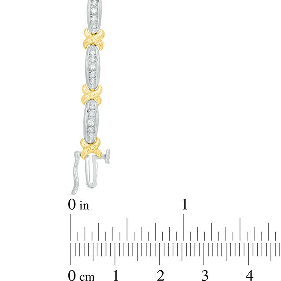 Previously Owned - 1 CT. T.w. Diamond "X" Bracelet in 10K White Gold