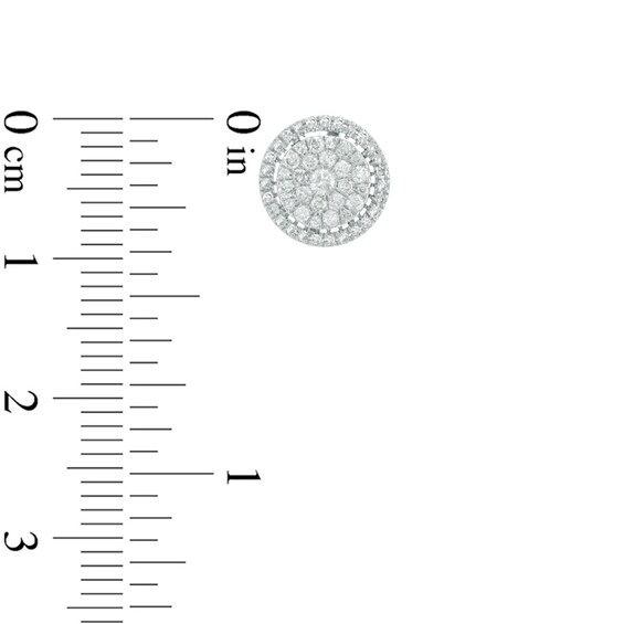 Previously Owned - 1/2 CT. T.w. Composite Diamond Frame Stud Earrings in 10K White Gold